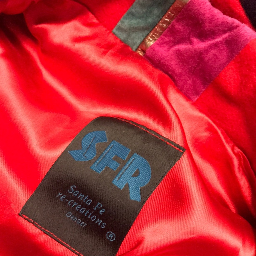 🔺SOLD🔺Leather and wool colorful fringe jacket - Picture 6 of 8